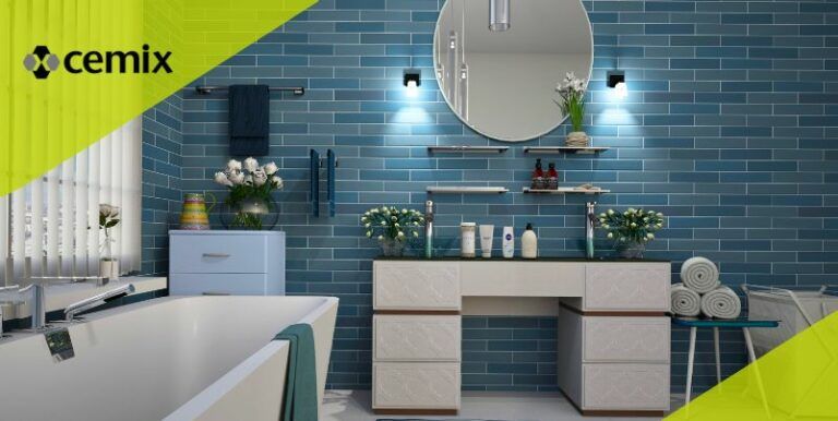 Combinación de colores de azulejos para baño